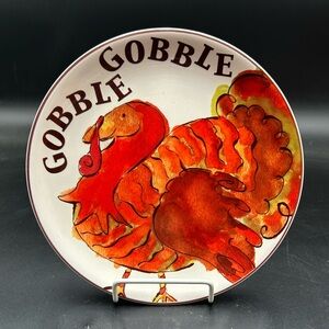 Gobble gobble turkey plate, thanksgiving, fall, Rosanna table